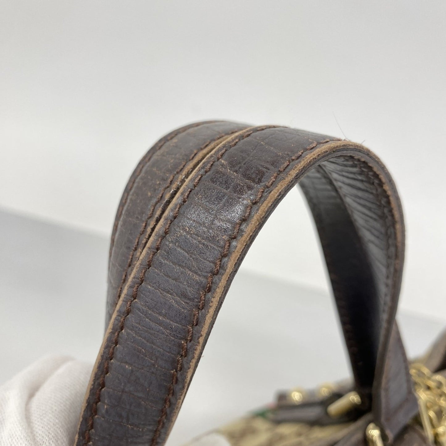 Gucci Brown Canvas Handbag (Pre-Owned)