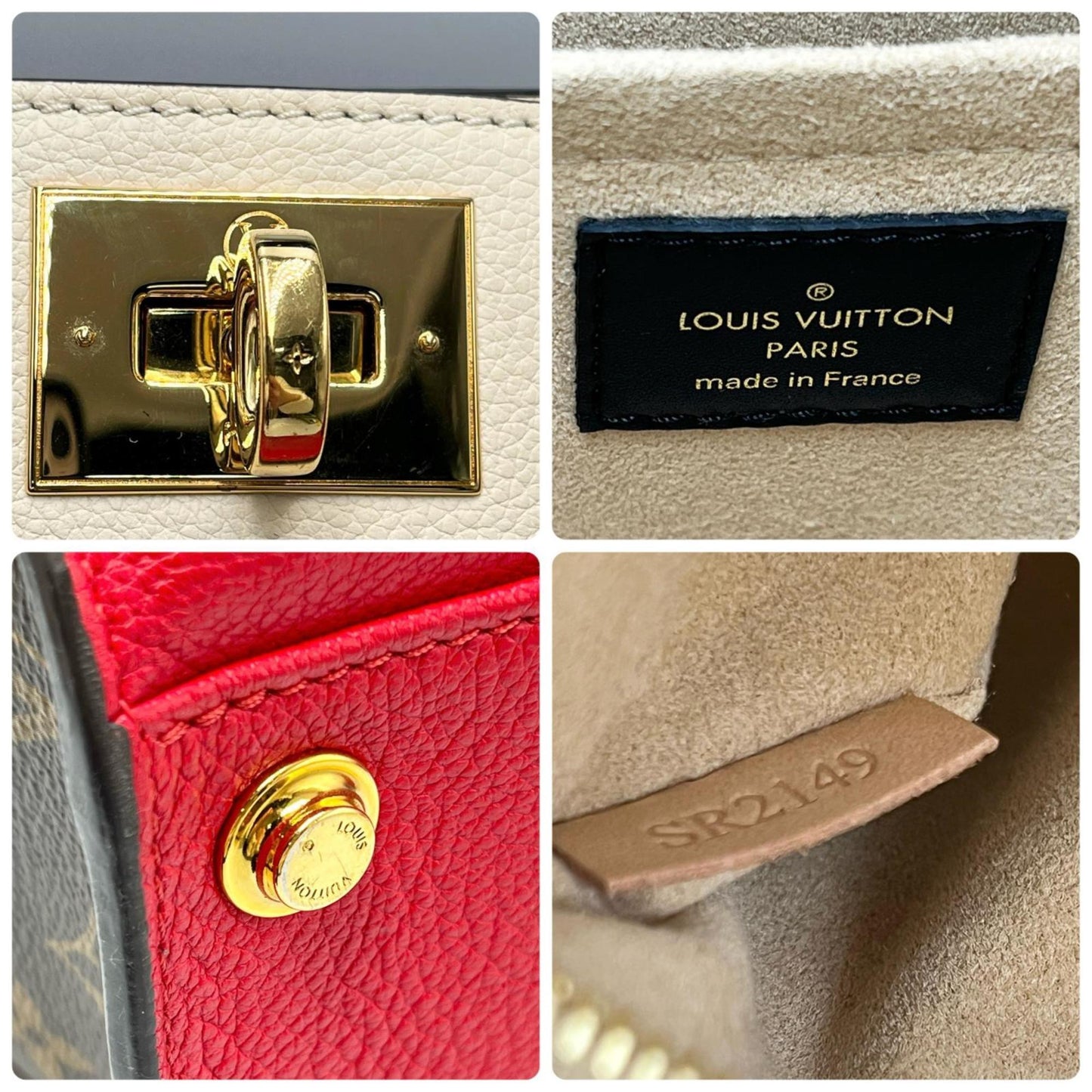 Louis Vuitton Brown Red Color Rouge Monogram Leather Handbag (Pre-Owned)