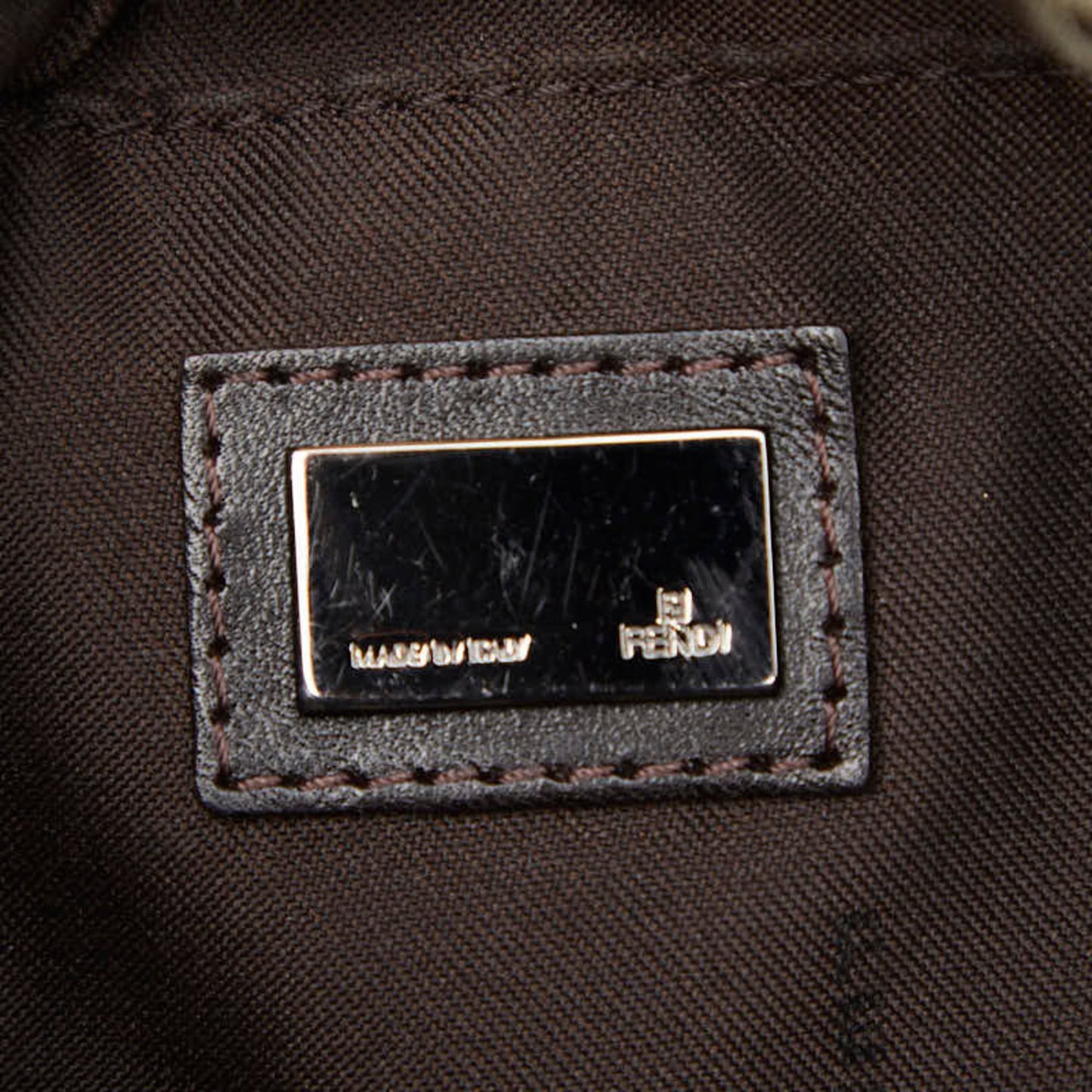 Fendi Brown Canvas Leather Shoulder Bag (Pre-Owned)