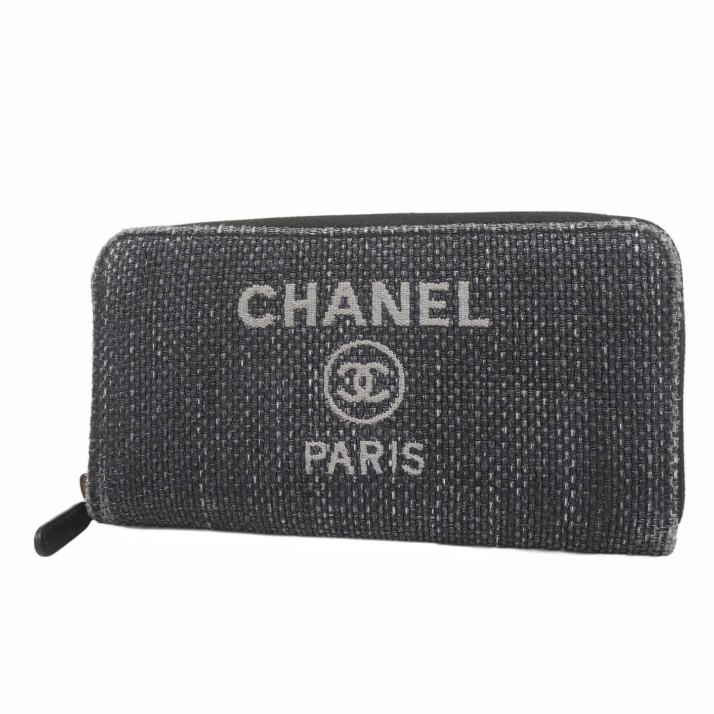 Chanel Navy Fabric Long Wallet (Bi-Fold) (Pre-Owned)