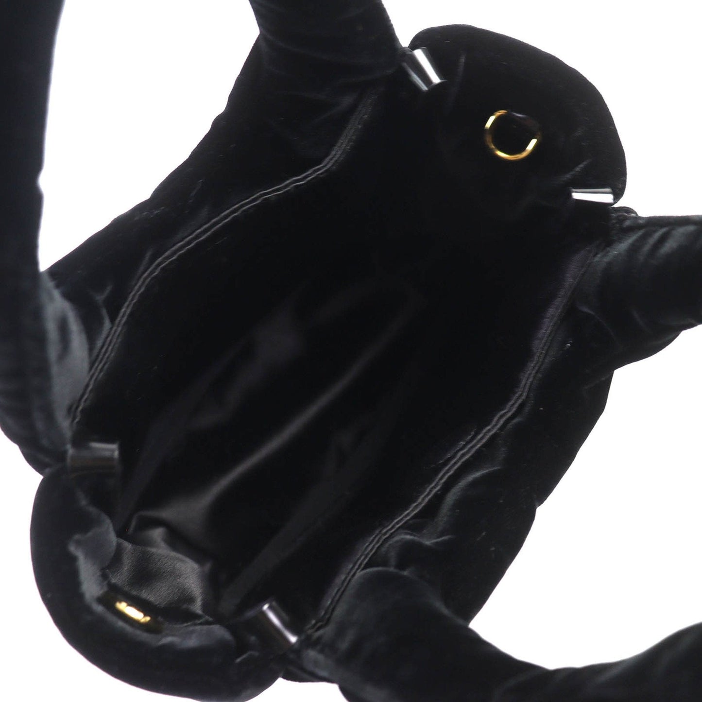 Prada Black Velvet Handbag Shoulder Bag (Pre-Owned)