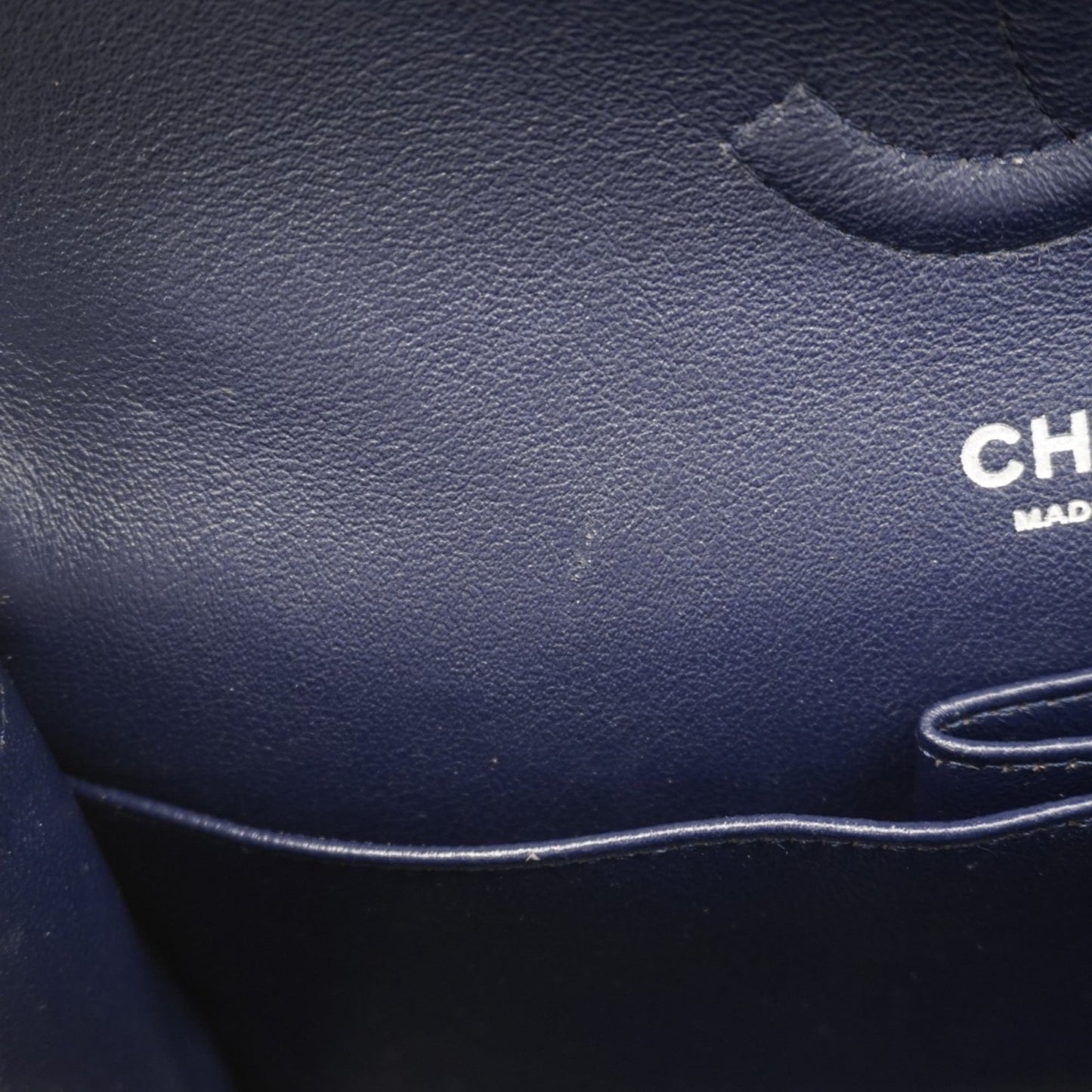 Chanel Navy Grained Calfskin Shoulder Bag (Pre-Owned)
