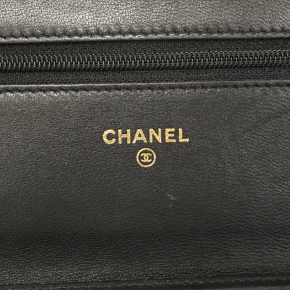 Chanel Black Leather Chain/Shoulder Wallet (Pre-Owned)