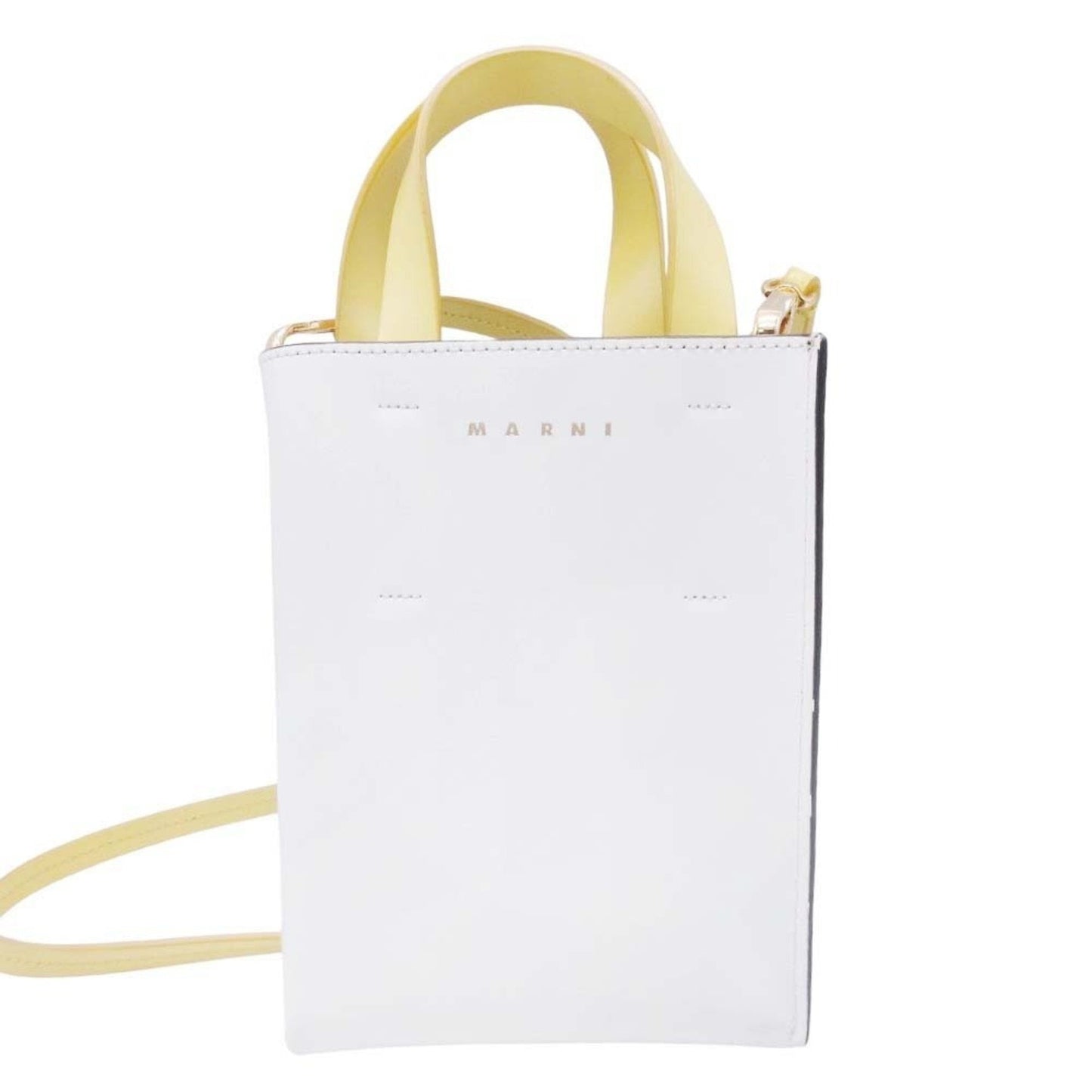 Marni Black White Yellow Shoulder Bag Tote Bag (Pre-Owned)