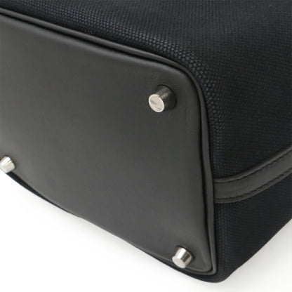 Hermes Black Swift Leather Cotton Canvas Handbag Tote Bag (Pre-Owned)