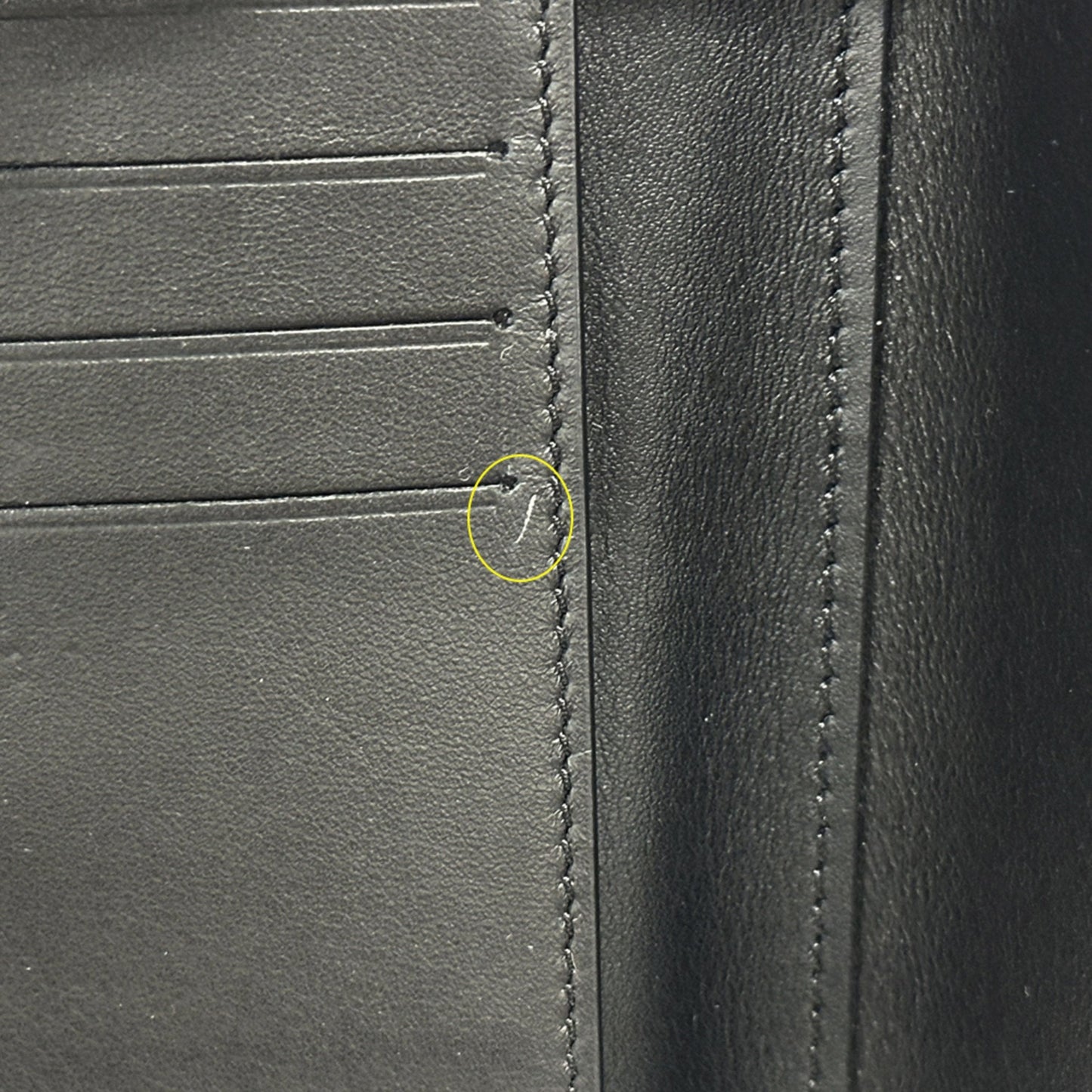 Louis Vuitton Black Noir Leather Long Wallet (Bi-Fold) (Pre-Owned)