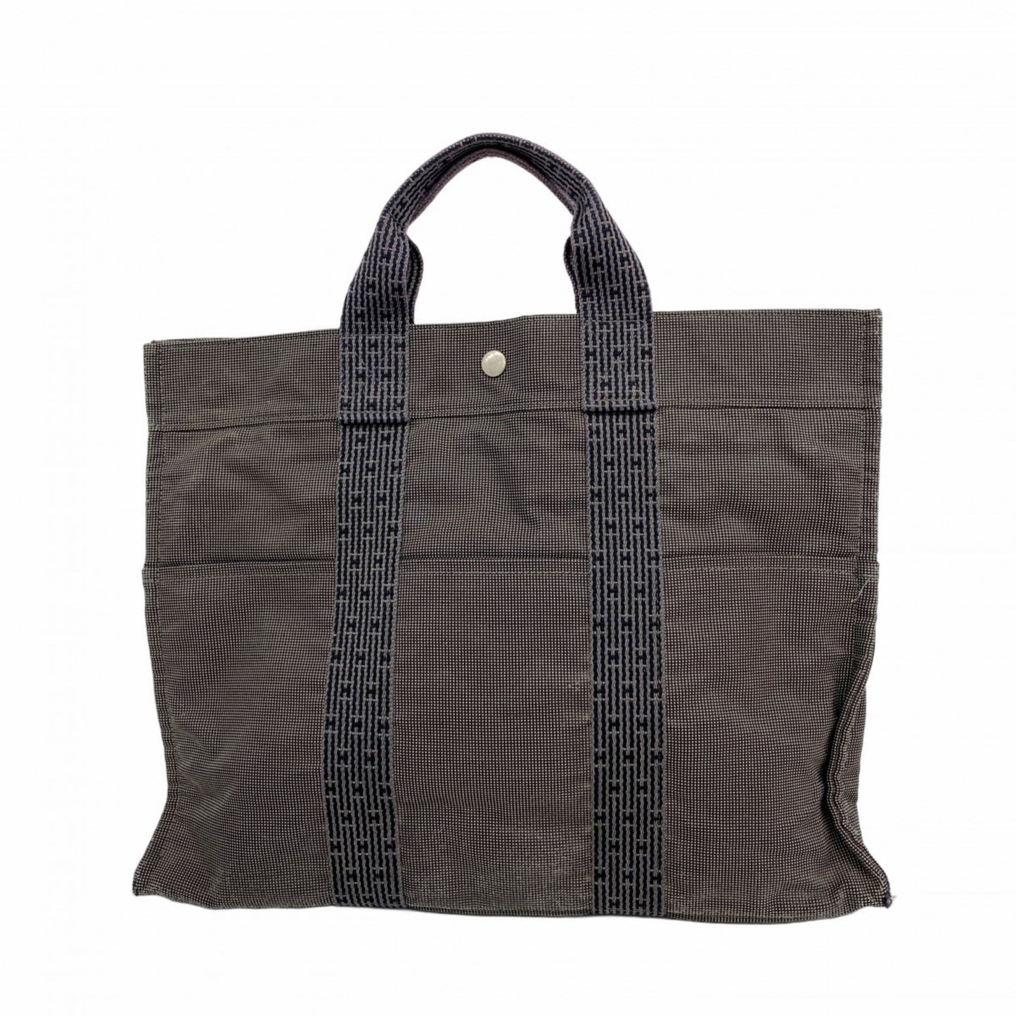 Hermes Gray Canvas Tote Bag (Pre-Owned)