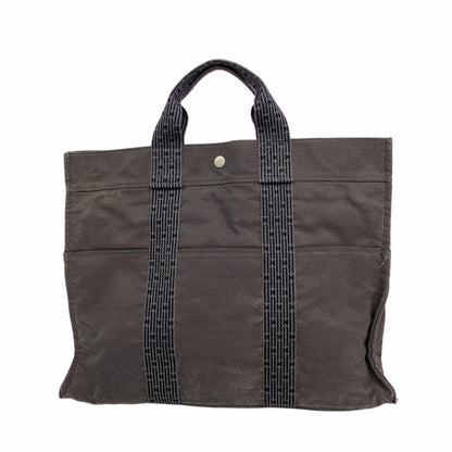 Hermes Gray Canvas Tote Bag (Pre-Owned)