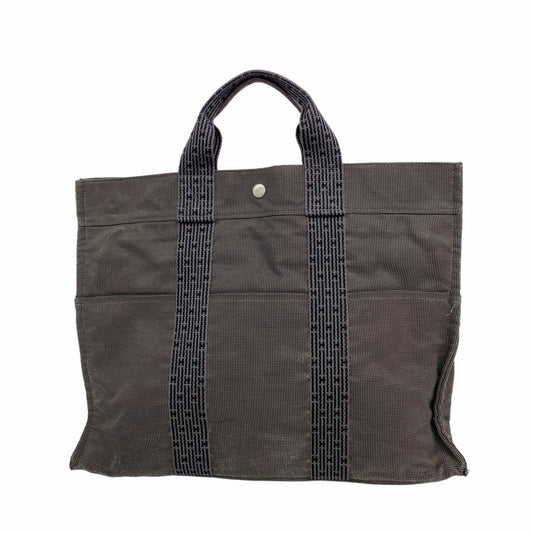 Hermes Gray Canvas Tote Bag (Pre-Owned)
