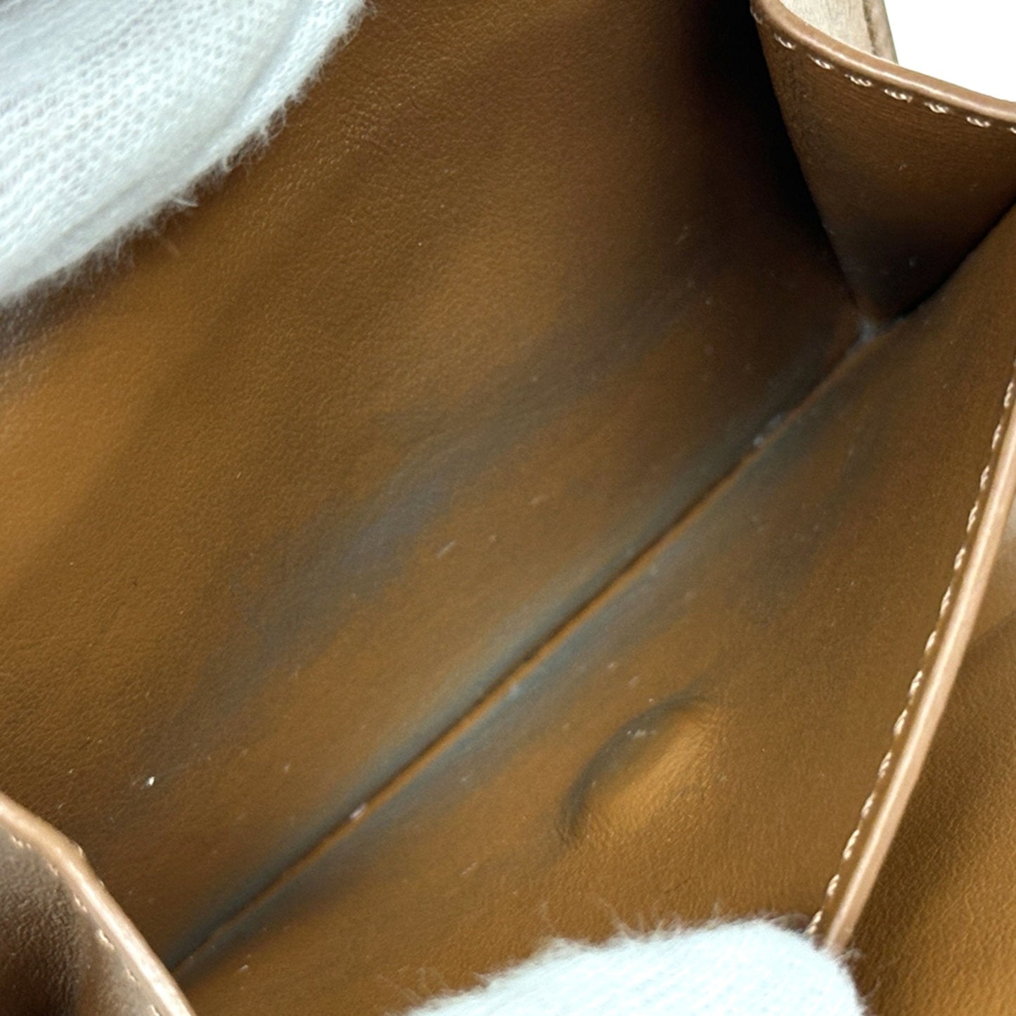 Celine Brown White Leather Wallet (Tri-Fold) (Pre-Owned)