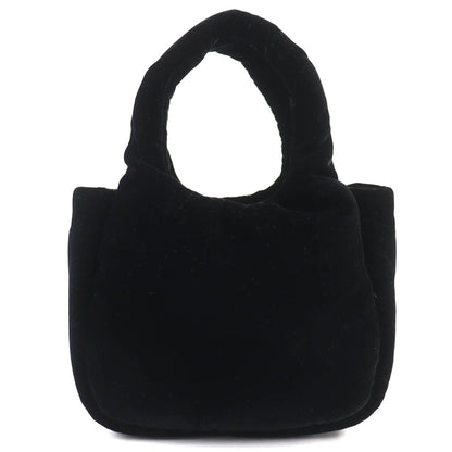 Prada Black Velvet Handbag Shoulder Bag (Pre-Owned)