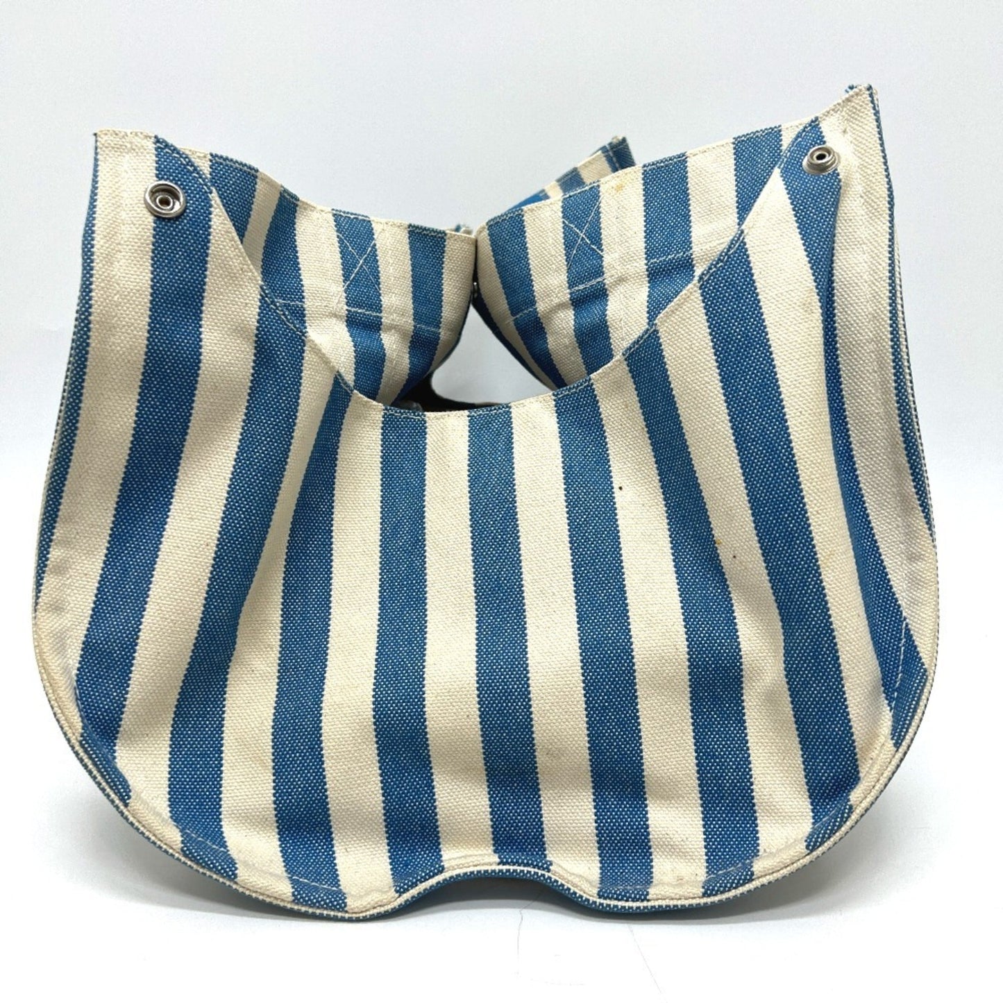 Hermes Blue White Yellow Canvas Handbag Pouch Tote Bag (Pre-Owned)