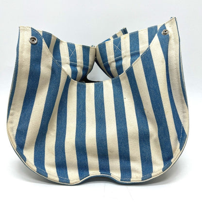 Hermes Blue White Yellow Canvas Handbag Pouch Tote Bag (Pre-Owned)