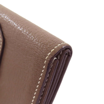 Hermes Etoupe Gray Chevre Leather Coin Purse/Coin Case (Pre-Owned)