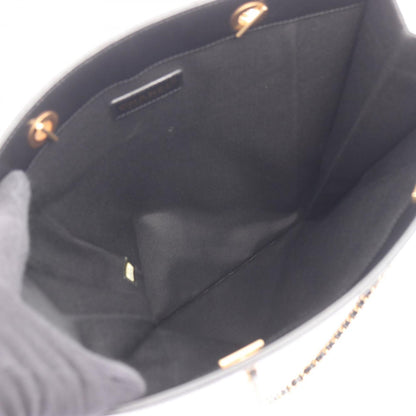 Chanel Black Navy White Canvas Leather Tote Bag (Pre-Owned)