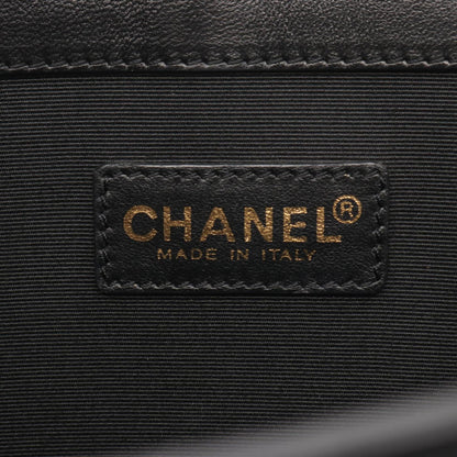 Chanel Black Navy White Canvas Leather Tote Bag (Pre-Owned)