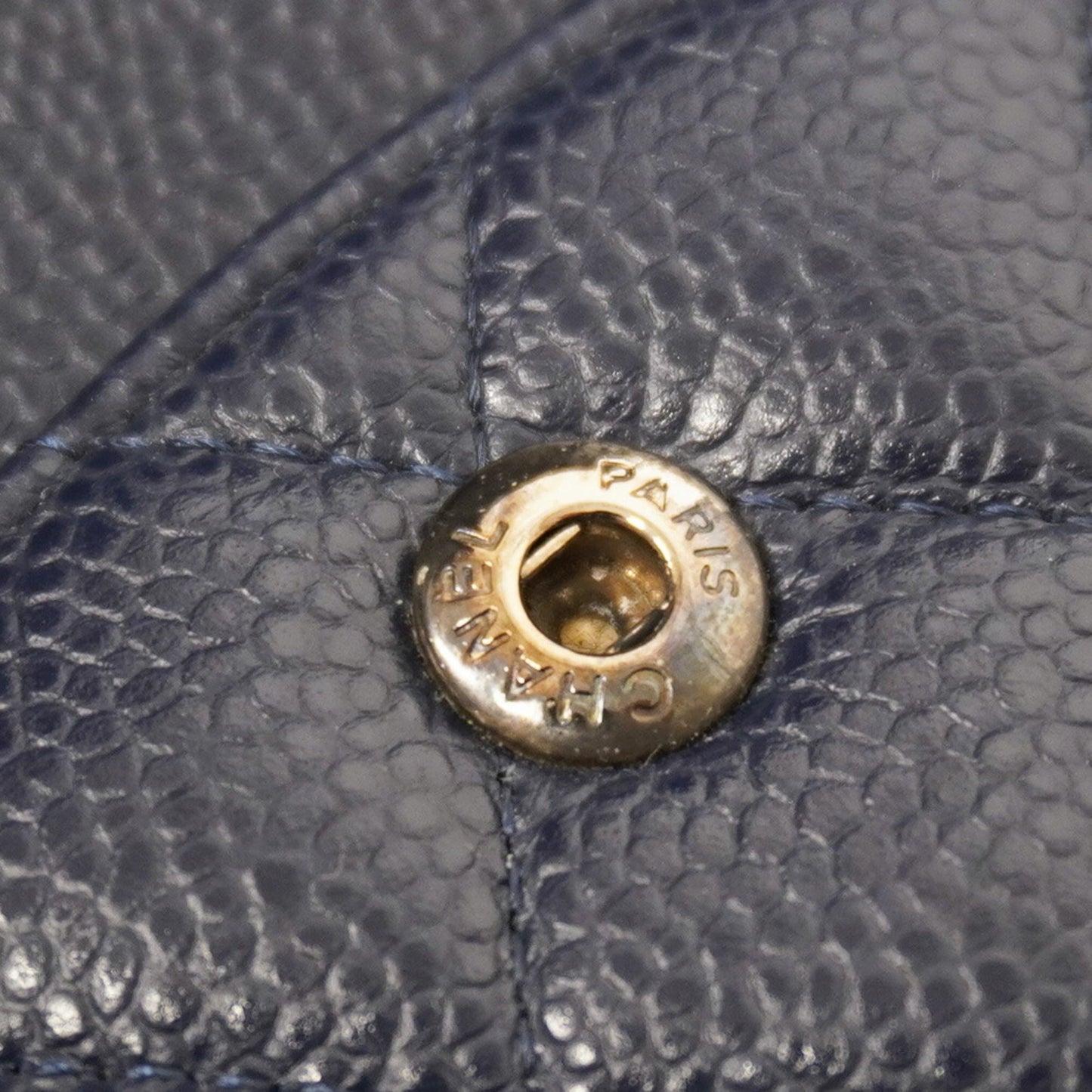 Chanel Navy Grained Calfskin Shoulder Bag (Pre-Owned)