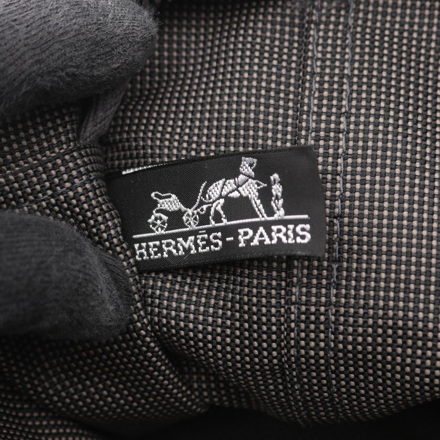 Hermes Gray Nylon Canvas Tote Bag (Pre-Owned)