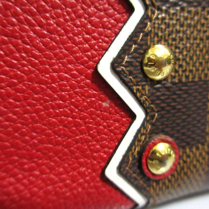 Louis Vuitton Brown Red Color Long Wallet (Bi-Fold) (Pre-Owned)