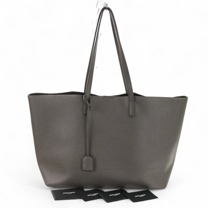 Yves Saint Laurent Gray Leather Pouch Tote Bag (Pre-Owned)