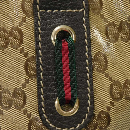 Gucci Beige Brown Gg Crystal Canvas Vinyl Coated Canvas Shoulder Bag Tote Bag (Pre-Owned)