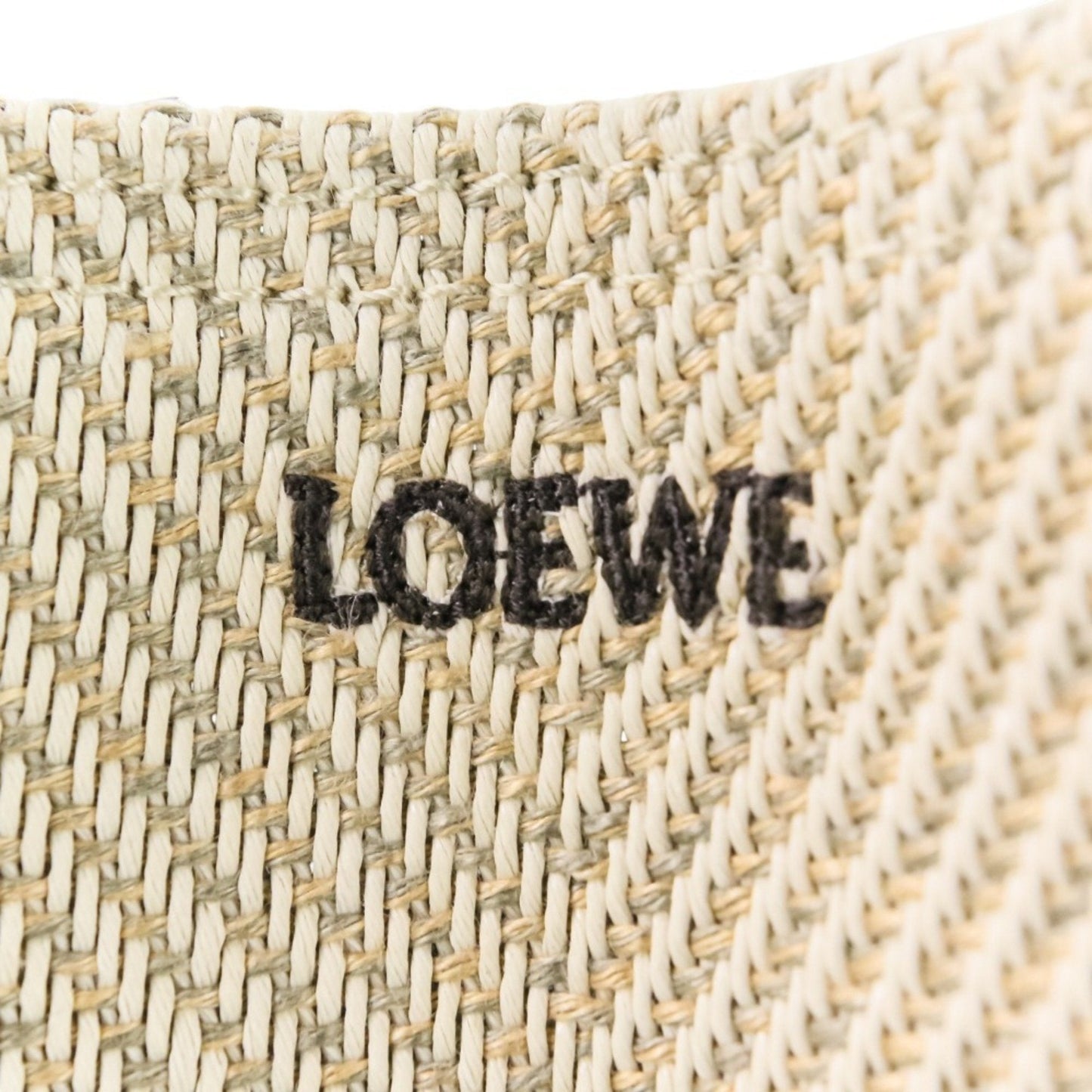 Loewe Beige Black Cotton Leather Tote Bag (Pre-Owned)