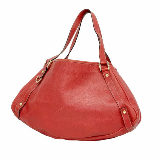 Gucci Red Color Leather Tote Bag (Pre-Owned)