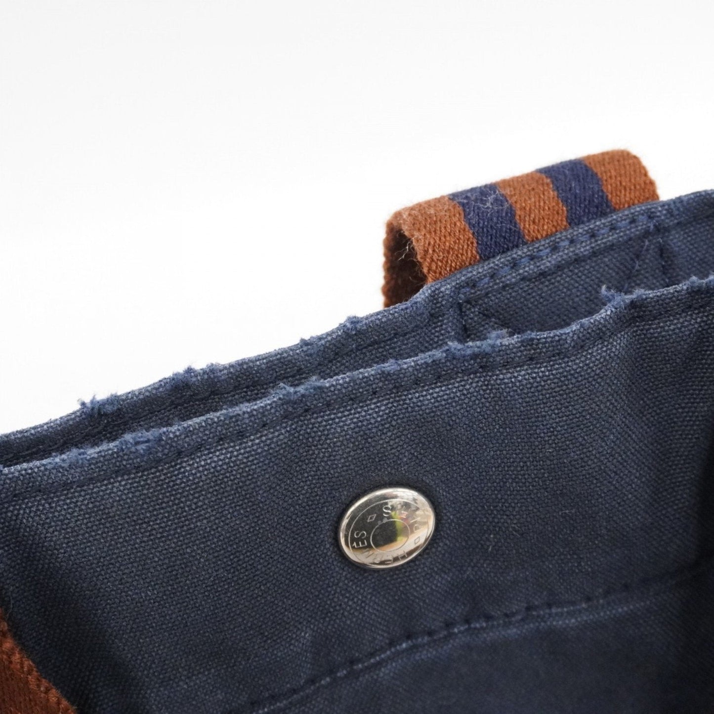 Hermes Navy Canvas Tote Bag (Pre-Owned)