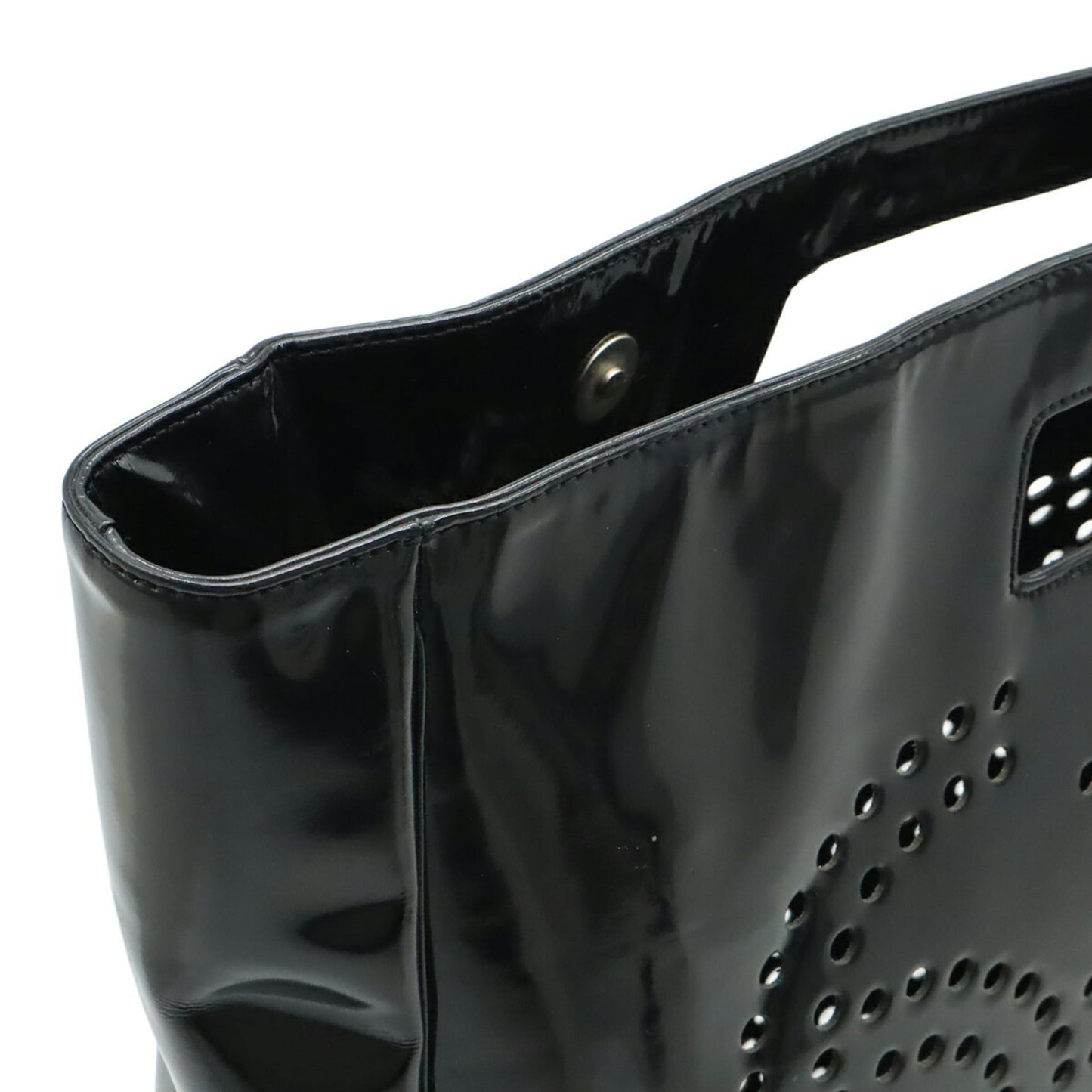 Chanel Black Leather Handbag Pouch Tote Bag (Pre-Owned)