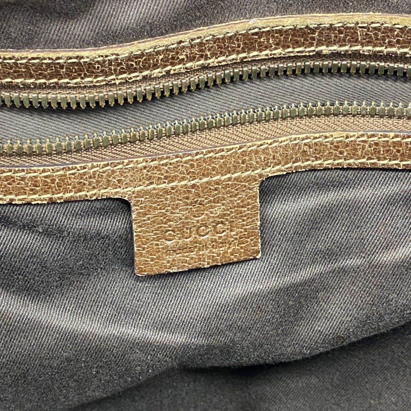 Gucci Beige Brown Canvas Tote Bag (Pre-Owned)