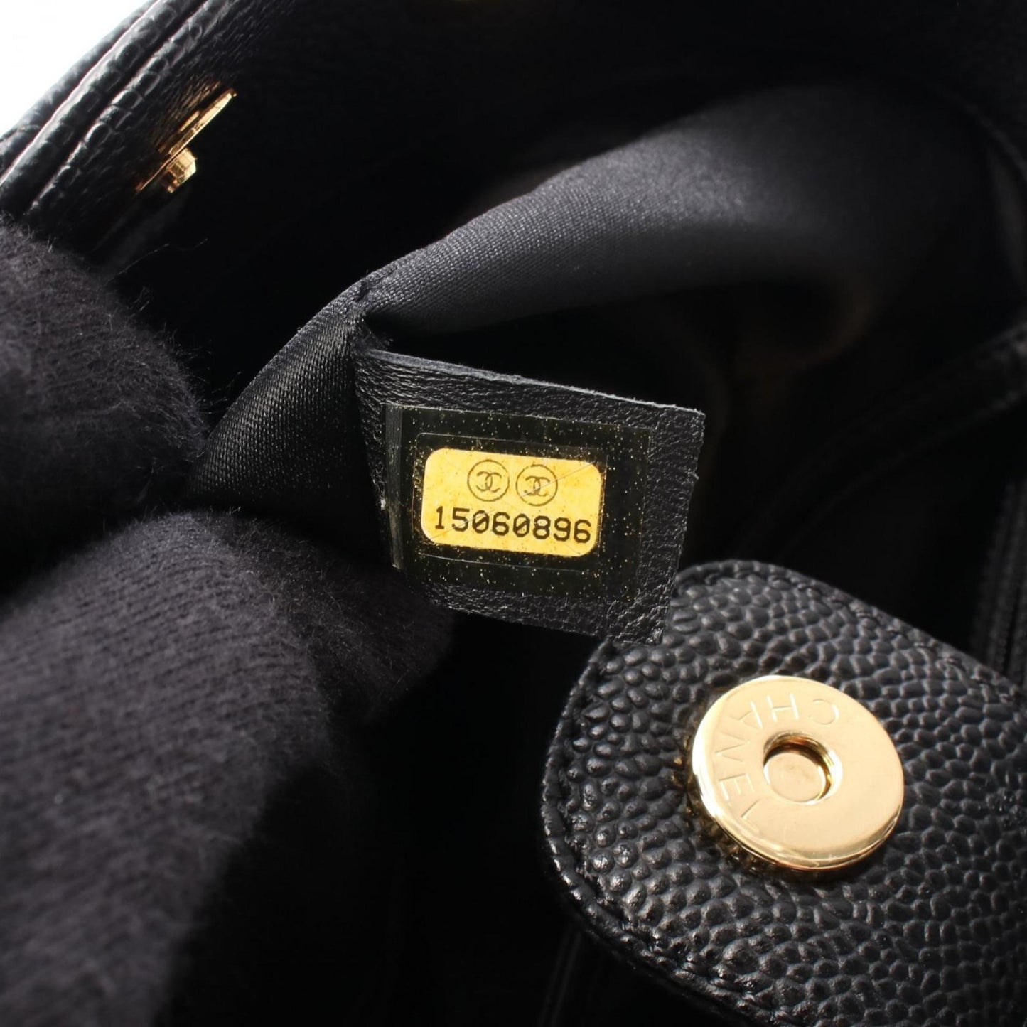 Chanel Black Grained Calfskin Tote Bag (Pre-Owned)