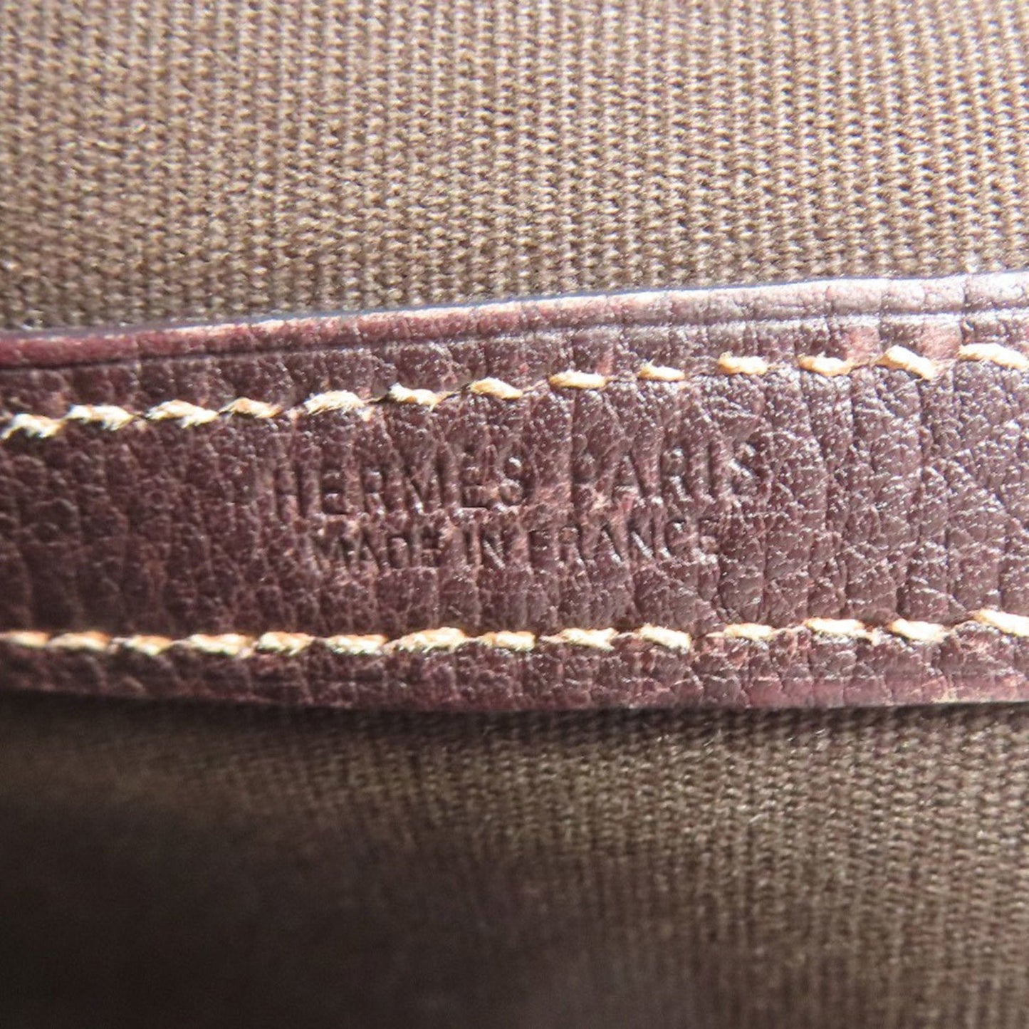 Hermes Garden Brown Toile Officier Tote Bag (Pre-Owned)