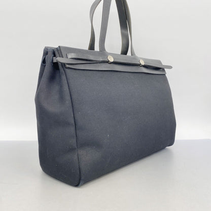 Hermes Black Toile Officier Tote Bag (Pre-Owned)