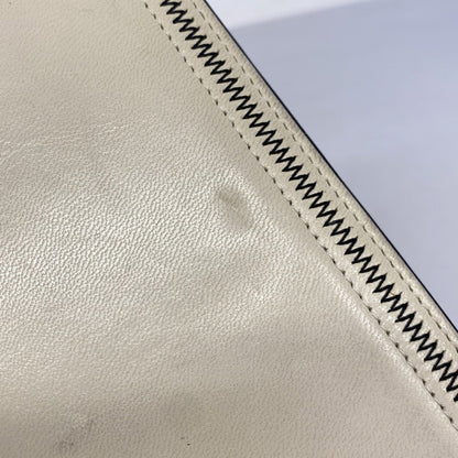 Chanel Beige Black Leather Long Wallet (Bi-Fold) (Pre-Owned)