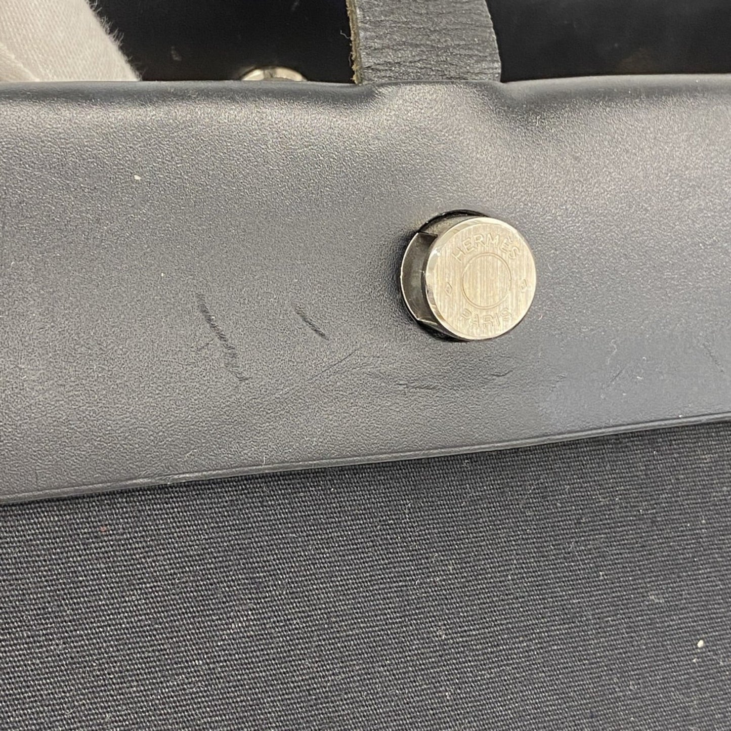 Hermes Black Toile Officier Tote Bag (Pre-Owned)