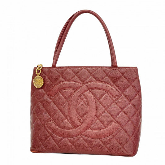 Chanel Bordeaux Grained Calfskin Tote Bag (Pre-Owned)