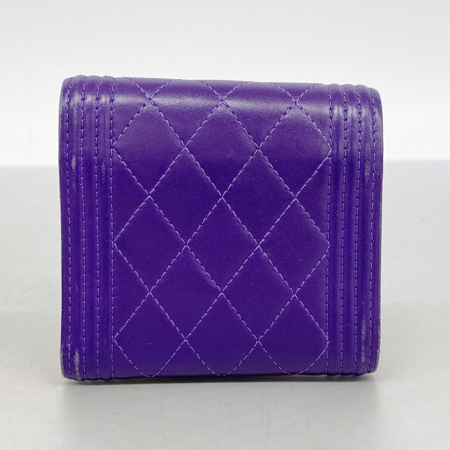Chanel Purple Leather Wallet (Tri-Fold) (Pre-Owned)