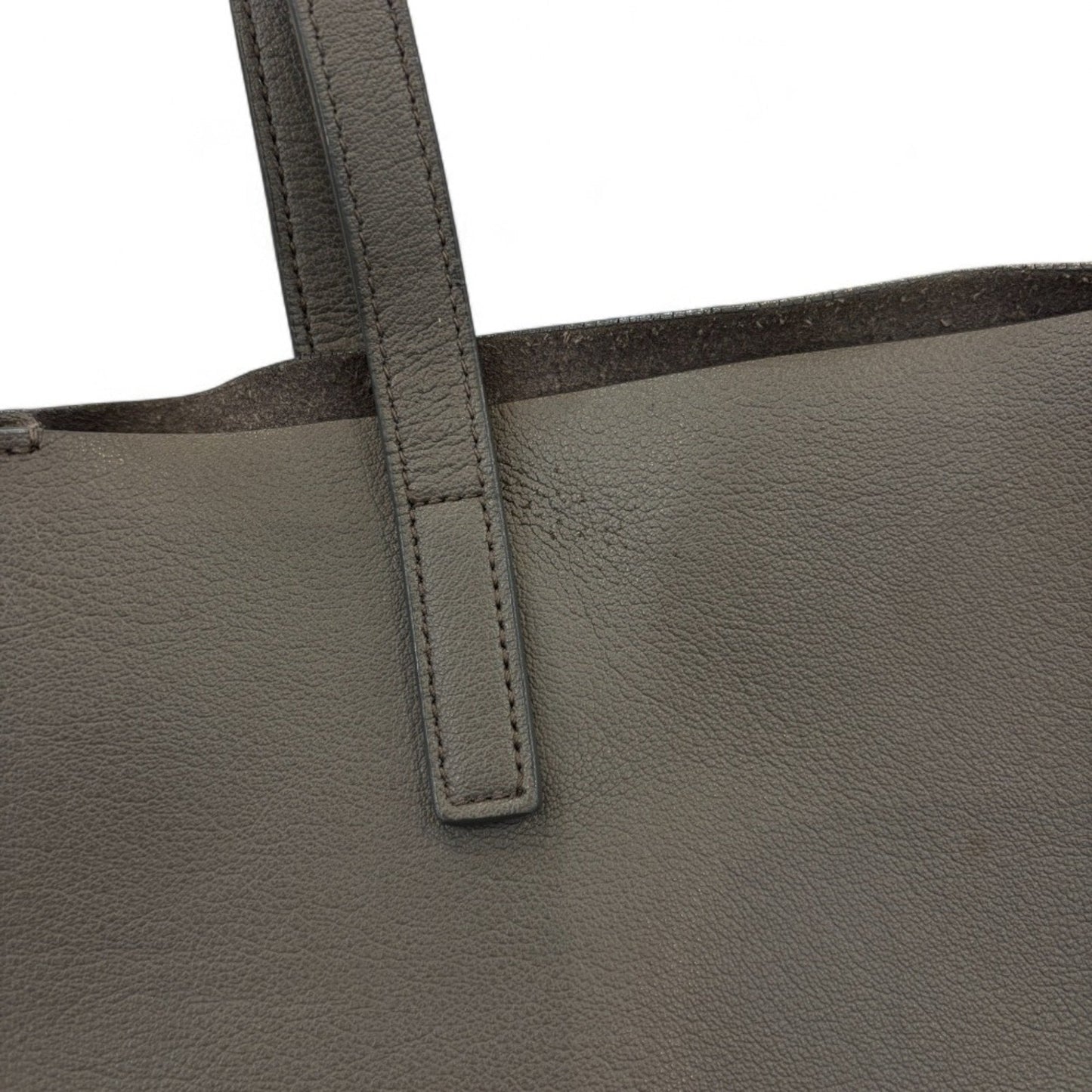 Yves Saint Laurent Gray Leather Pouch Tote Bag (Pre-Owned)