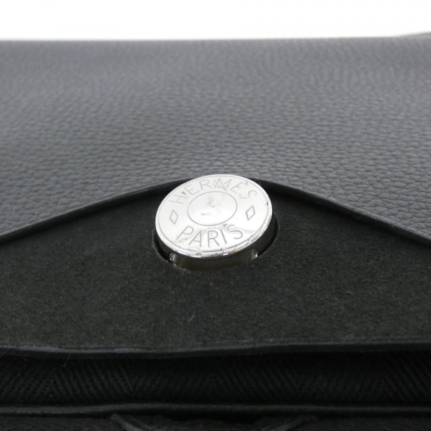 Hermes Silver Toile Chevron Shoulder Bag (Pre-Owned)