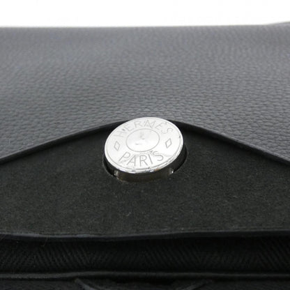 Hermes Silver Toile Chevron Shoulder Bag (Pre-Owned)