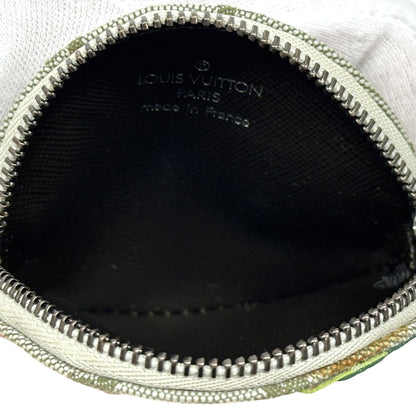 Louis Vuitton Green Multi-Color Yellow Canvas Leather Coin Purse/Coin Case (Pre-Owned)