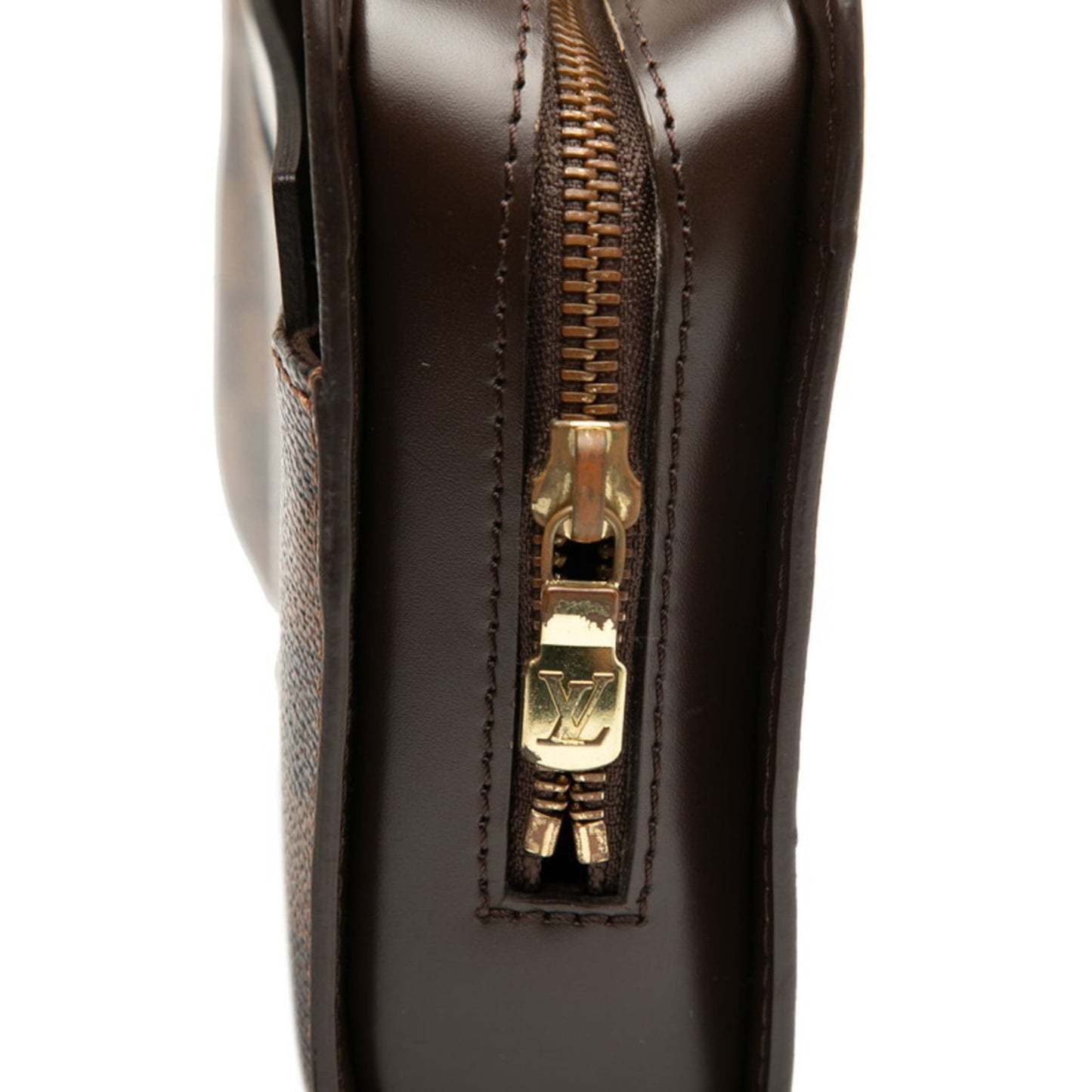 Louis Vuitton Brown Pvc Leather Clutch Bag (Pre-Owned)