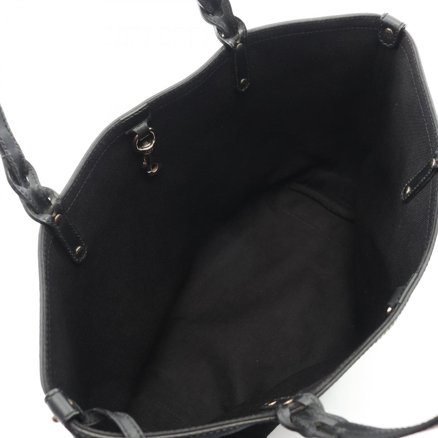 Gucci Black Canvas Leather Tote Bag (Pre-Owned)