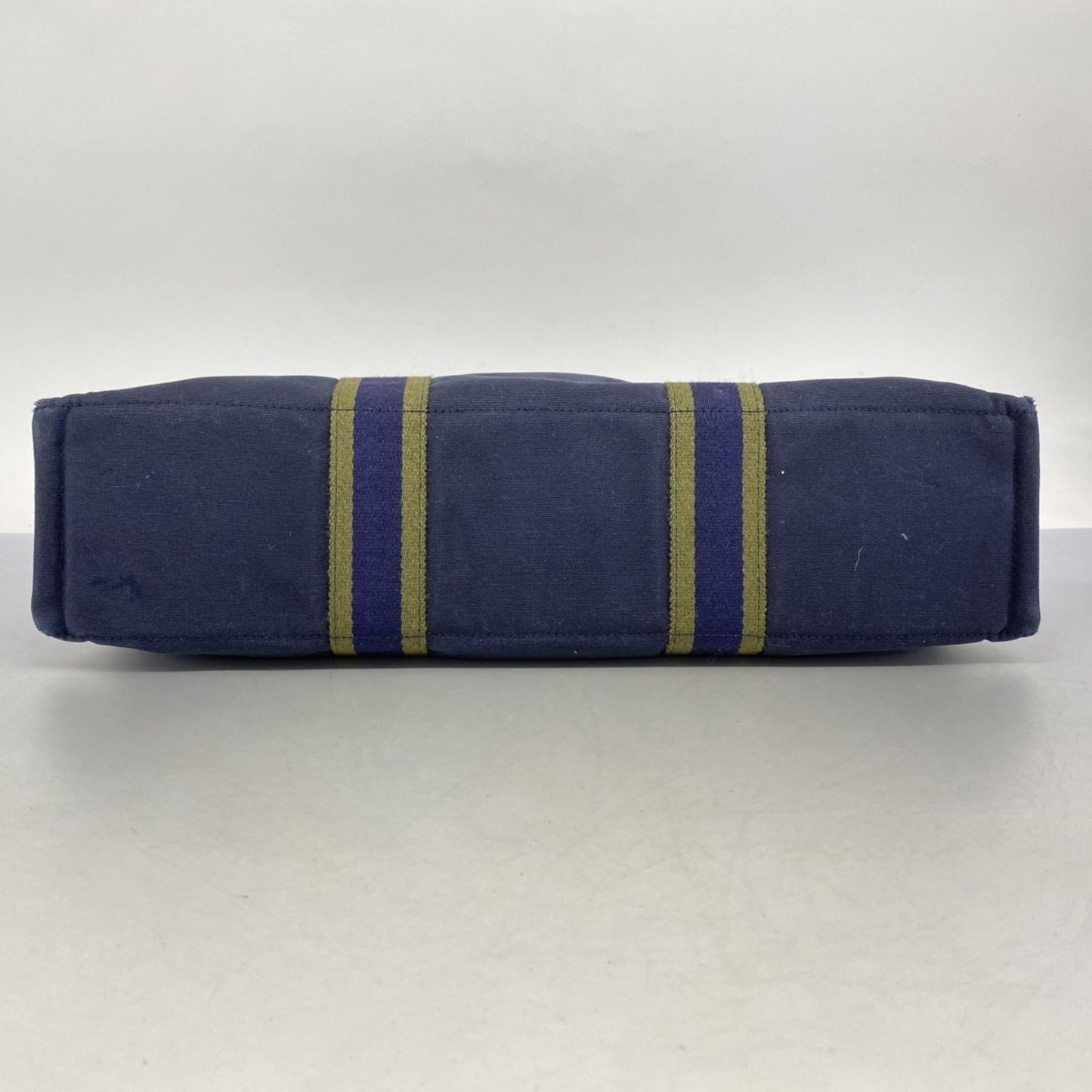 Hermes Green Navy Canvas Tote Bag (Pre-Owned)