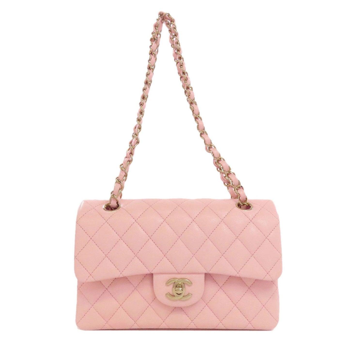Chanel Matelasse Pink Leather Shoulder Bag (Pre-Owned)