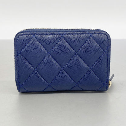Chanel Navy Grained Calfskin Coin Purse/Coin Case (Pre-Owned)