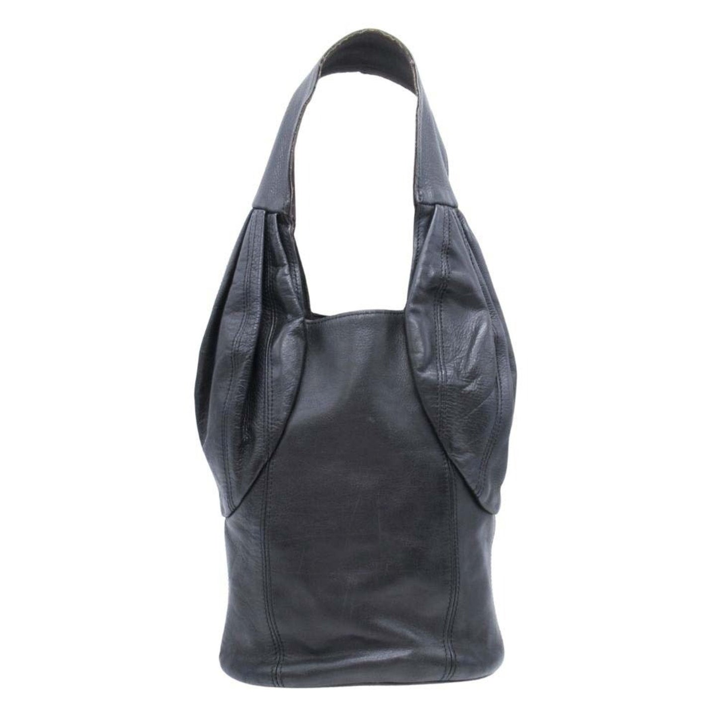 Unspecified Black Leather Pouch Tote Bag (Pre-Owned)