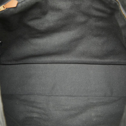 Hermes Black Gray Canvas Handbag Tote Bag (Pre-Owned)