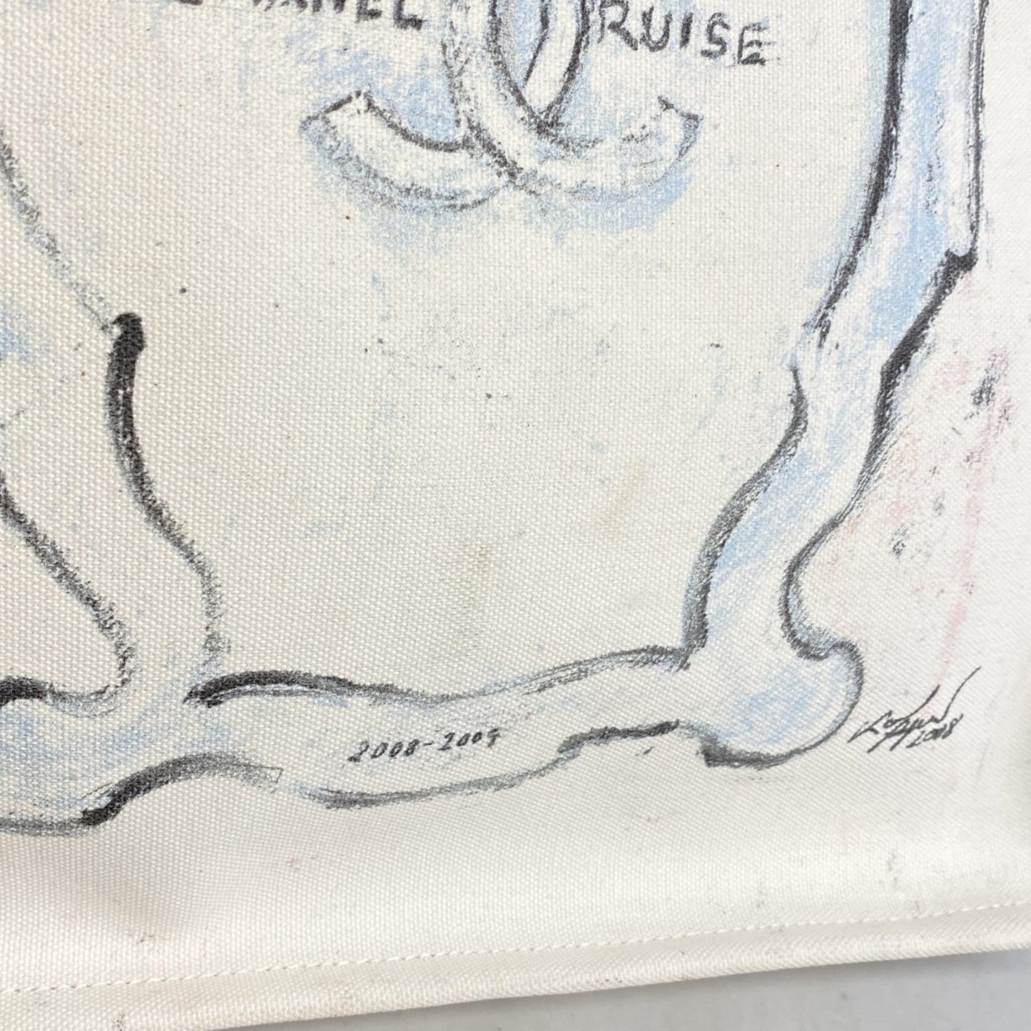 Chanel Ivory Canvas Tote Bag (Pre-Owned)