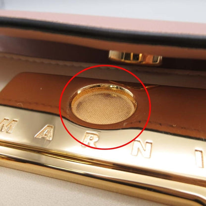 Marni Beige Gray Pink Gold Leather Pochette Shoulder Bag (Pre-Owned)